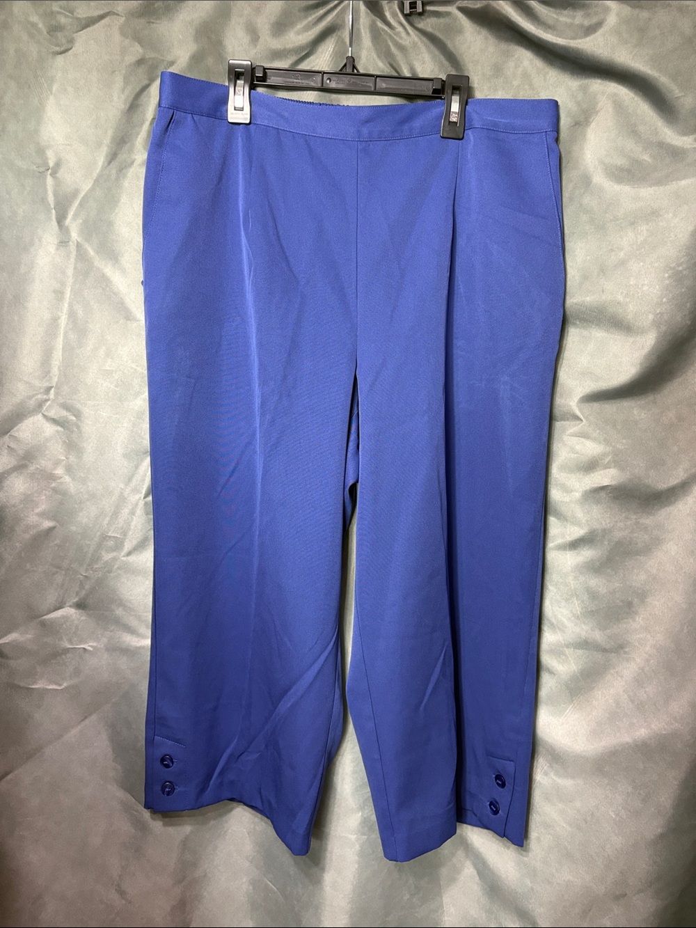 Alfred Dunner Royal Blue Dress Pants with Button-Tab Cuffs